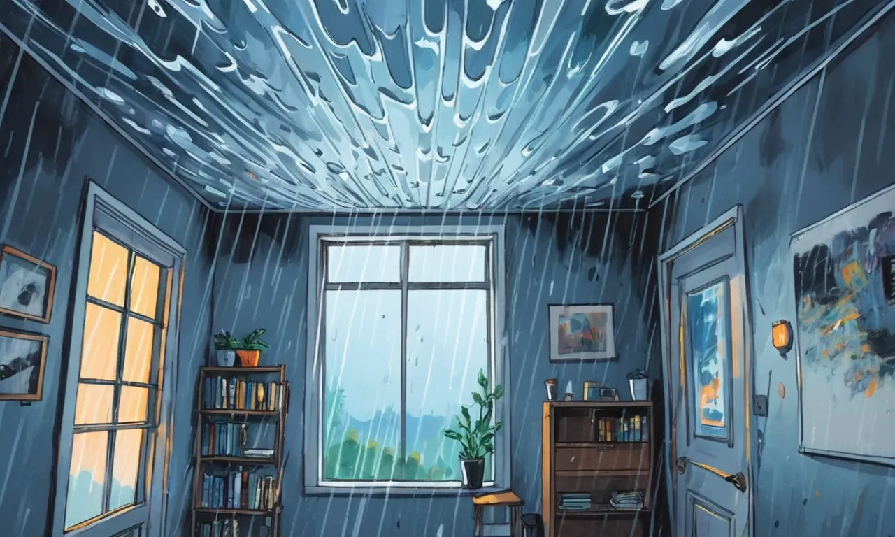 rain coming through ceiling dream meaning